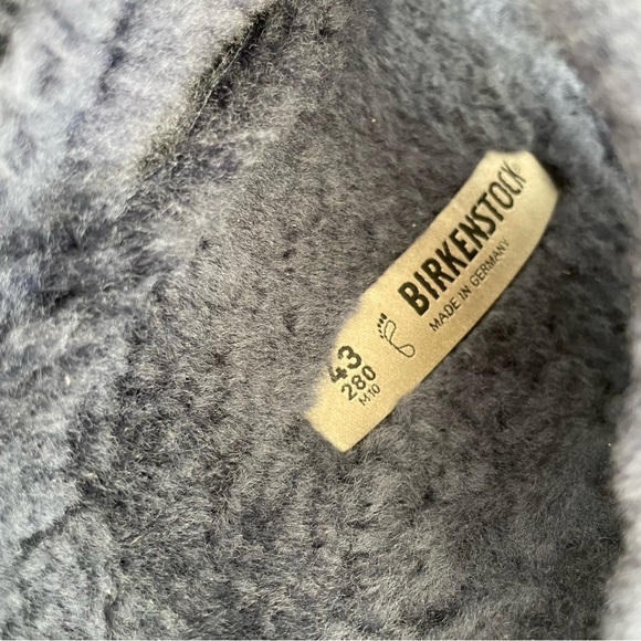 Birkenstock Arizona shearling lined sandals men’s size 10 blue Nubuck Leather - Picture 7 of 11